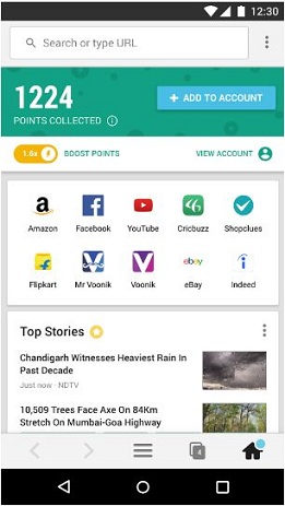 features of mCent Browser App